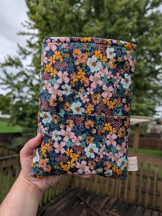 Flowers on Navy - Book Sleeve
