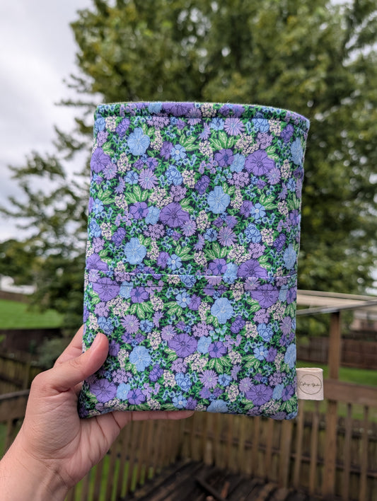 Purple & Blue Flowers - Book Sleeve