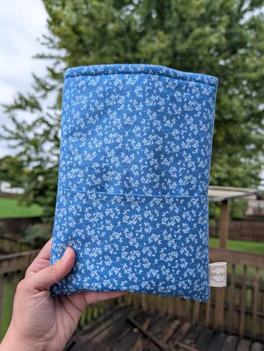 Falling Flowers on Blue - Book Sleeve
